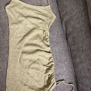 Forever 21 Green Ruched Slip Dress